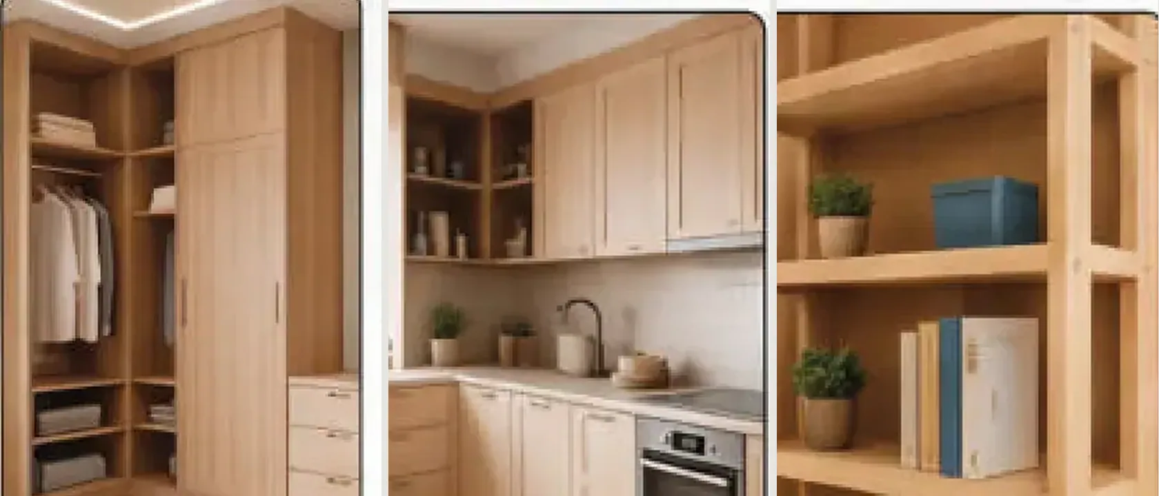 Chipboard screws driven into timber and board in joinery work
