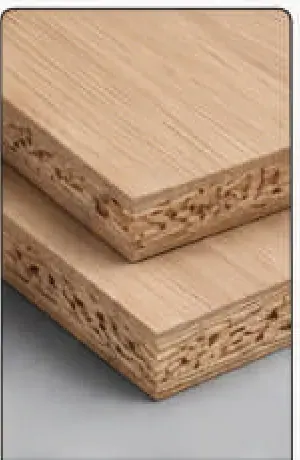 Layers of plywood, MDF and particle board