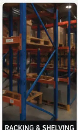 Racking and shelving system in a warehouse