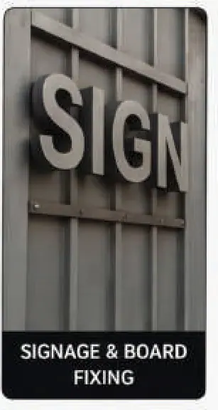 Signage lettering mounted on a wall
