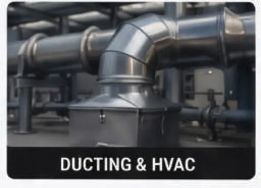 Ducting runs joined with low-profile truss head screws