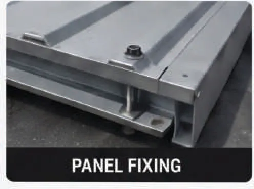 Composite panel fixed to a steel section
