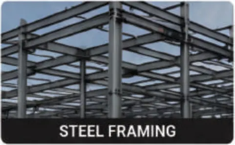 Light steel framing on a building under construction