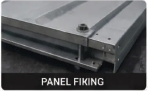 Countersunk self drilling screws driven flush into board, leaving a smooth surface
